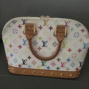 Louis Vuitton White Multicolor Satchel